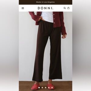 DONNI. baby rib scallop pants, EUC, medium, espresso